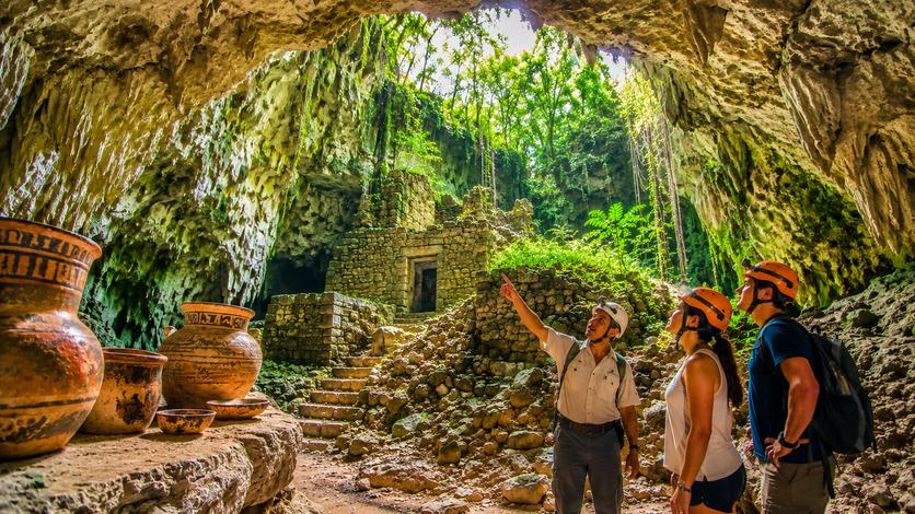 Maya pottery in Actun Tunichil Muknal